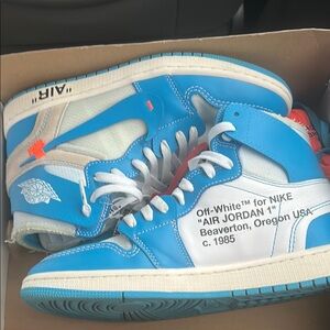 Off-White x Nike Air Jordan 1 Blue Sneakers